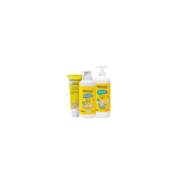 Mitosyl Pack Pomada Protectora 65g + Loción Corporal 400ml+ Gel Champú 490ml Promo